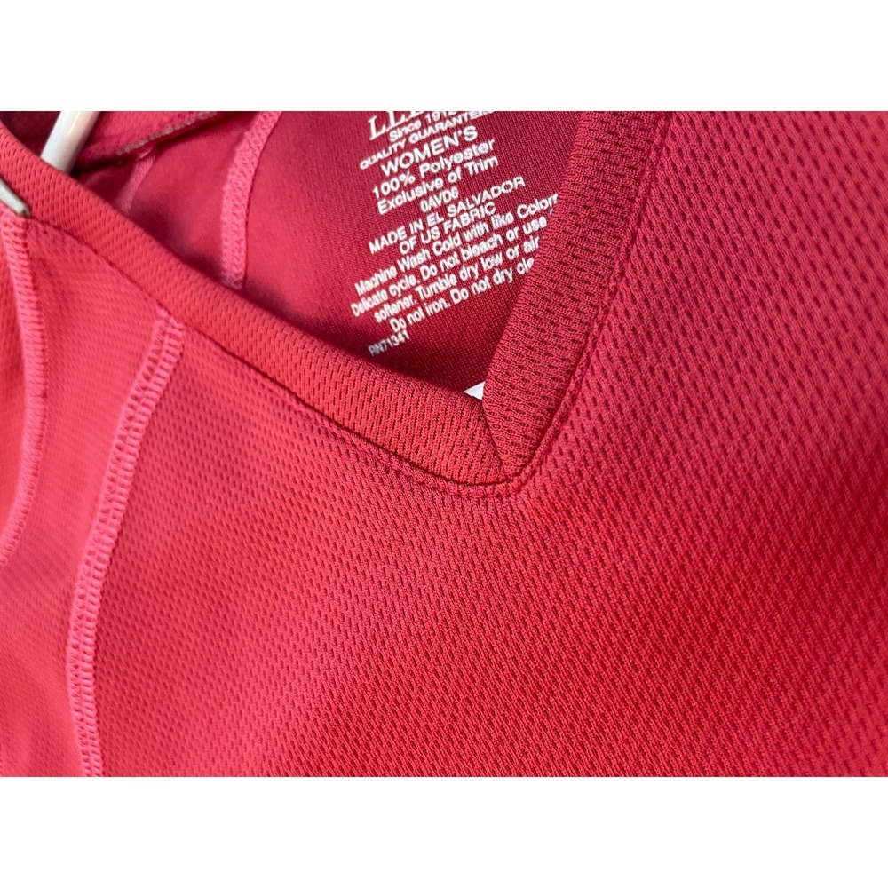 L.L. Bean T-shirt Women's Size Medium Pink V-neck Long Sleeve Activewear Workout - Picture 5 of 9